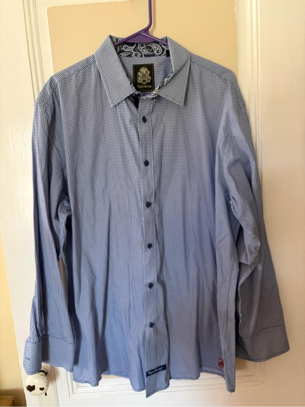 English Laundry Blue Micro-Check Dress Shirt